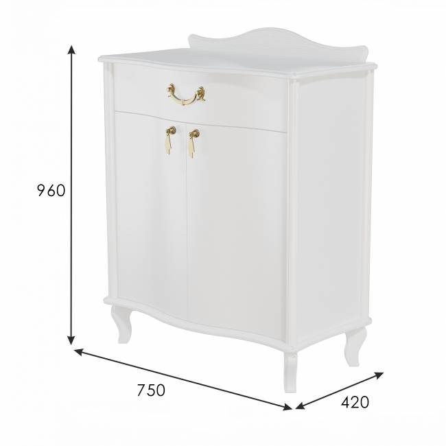 Комод Джульетта с распашными дверцами, молочный дуб Л