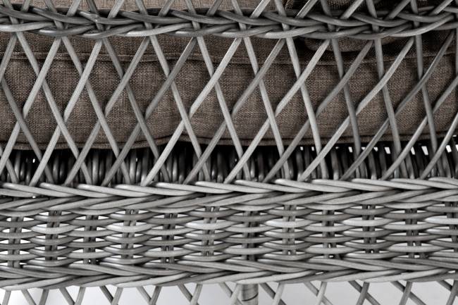 "Гранд Латте" диван трехместный из искусственного ротанга, цвет графит