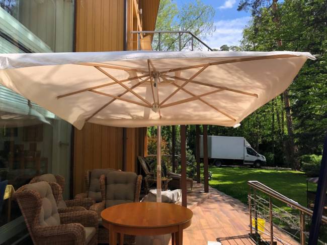 Зонт профессиональный 3х4 м Pompei Braccio белый, слоновая кость 3000х4000 мм