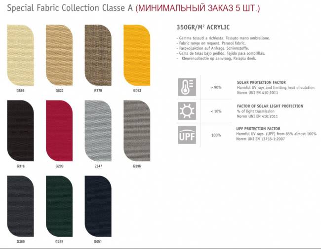 Зонт профессиональный 3х4 м Pompei Braccio белый, слоновая кость 3000х4000 мм