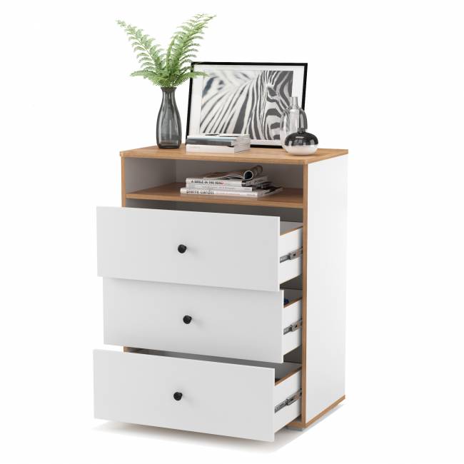 Комод Вуди 13.293 цвет белый премиум/дуб крафт золотой