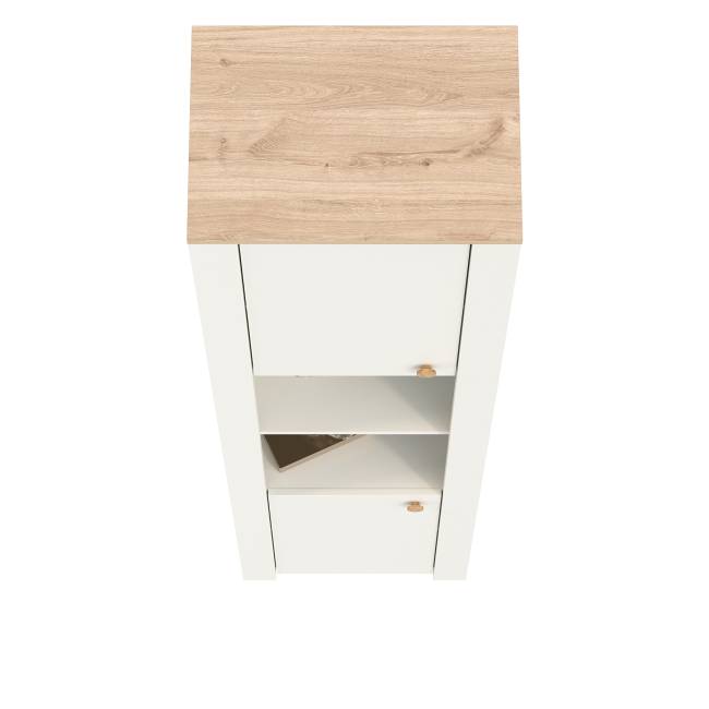 Шкаф торцевой Джастин 16.306 цвет белый шагрень/дуб белый эксклюзив