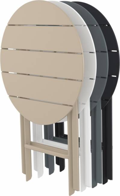 Стол пластиковый складной Helen Folding Table Ø60 черный Ø600х740 мм