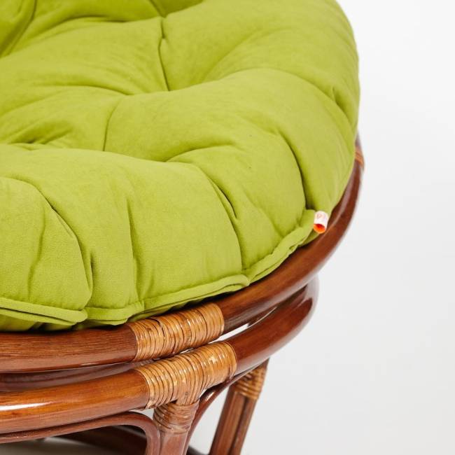 Кресло Папасан/Papasan (23/01 W) /с подушкой/ диаметр подушки 125см, 115х101х104см, пекан орех, флок олива, 23 Pecan (орех)