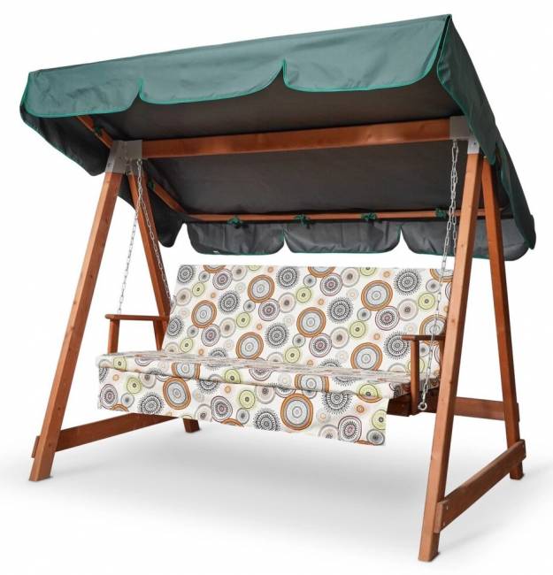 Матрас цветной "Круги" для деревянных качелей СЕЛЕНА