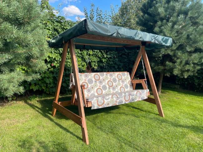 Матрас цветной "Круги" для деревянных качелей СЕЛЕНА