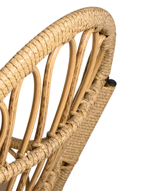 Кресло качалка с подножкой из искусственного ротанга, бамбук