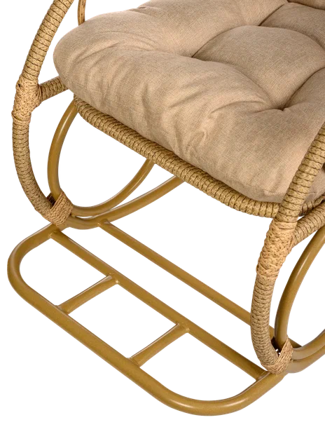 Кресло качалка с подножкой из искусственного ротанга, бамбук