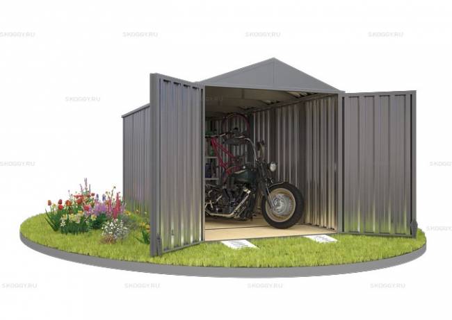 Хозблок SKOGGY секционный с двускатной крышей 5 х 2 м, цинковый
