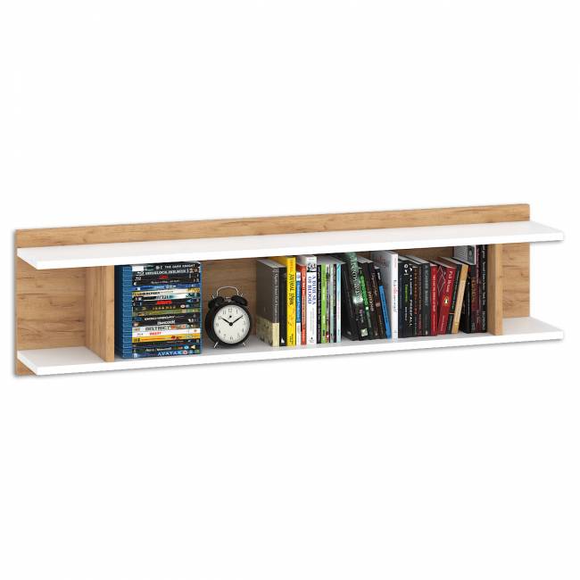 Полка Альба цвет дуб крафт золотой/белый премиум