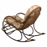 Кресло качалка с подножкой из искусственного ротанга, какао
