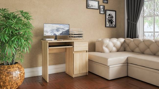 Стол компьютерный Мори МС-1 правый цвет дуб сонома