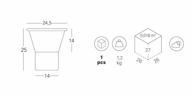 Ваза для цветов Mimosa лен, тортора Ø195х310 мм Ваза для цветов Mimosa лен, тортора Ø195х310 мм