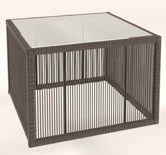 Столик кофейный "Канцлер", из искусственного ротанга, серый, темно-серый, коричневый