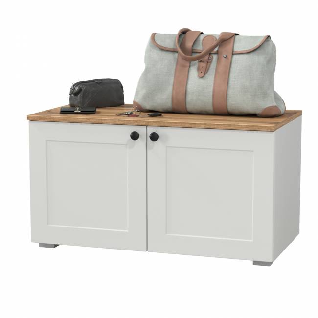 Тумба Остин 13.257 цвет белый шагрень/дуб крафт золотой