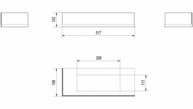 Стекло декоративное для биокамина DELTA/L/600
