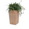 "Капучино" кашпо для цветов плетеное из искусственного ротанга, цвет соломенный
