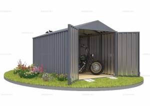 Хозблок SKOGGY секционный с двускатной крышей 5 х 2 м, брутальный серый