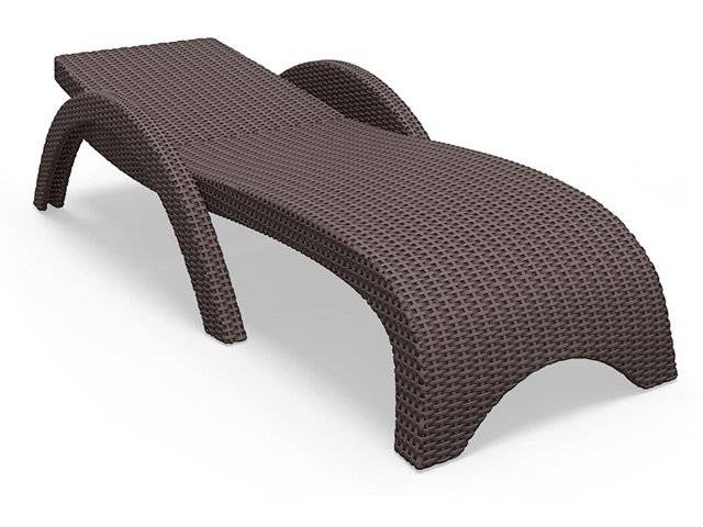 Шезлонг пластиковый с матрасом GS 1009 (Fiji) коричневый, слоновая кость 1870x730x340 мм