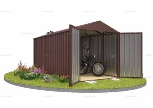 Хозблок SKOGGY секционный с двускатной крышей 5 х 2 м, шоколадный