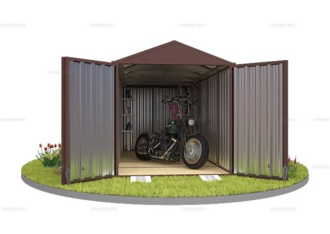 Хозблок SKOGGY секционный с двускатной крышей 5 х 2 м, шоколадный