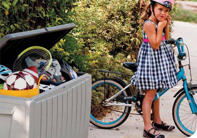 Сундук Новель (NOVEL) 340л., белый-графит